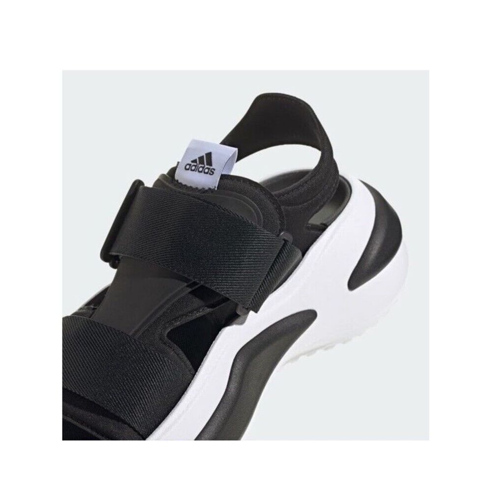 Adidas Mehana‎ Platform Sandals Women's Size 11 Black And White - Picture 2 of 9